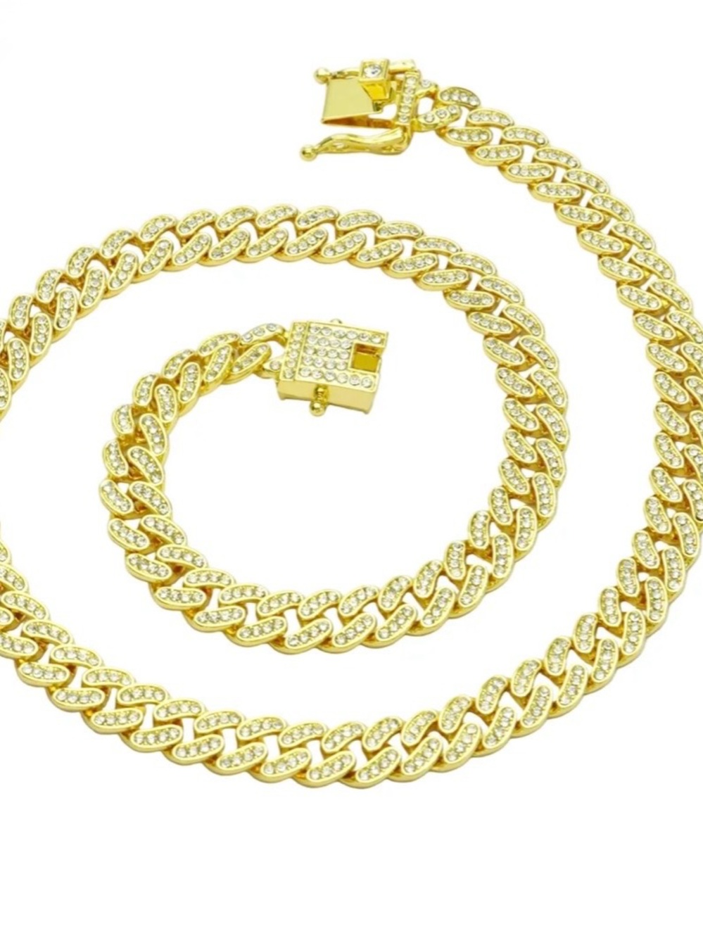 Invicta Elements Iced Out Cuban Chain Necklace. Gold (80943)